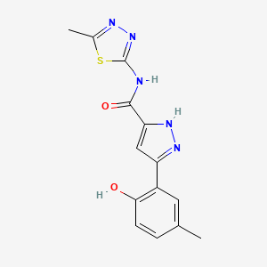 5-(2-hydroxy-5-methylphenyl)-N-(5-methyl-1,3,4-thiadiazol-2-yl)-1H-pyrazole-3-carboxamide - 
