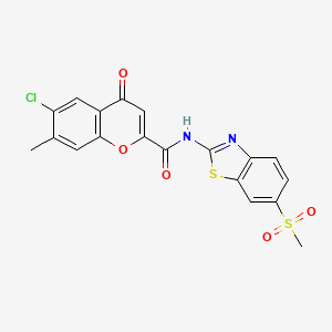 6-chloro-7-methyl-N-[6-(methylsulfonyl)-1,3-benzothiazol-2-yl]-4-oxo-4H-chromene-2-carboxamide - 