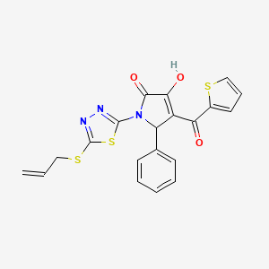 (4E)-4-[hydroxy(thiophen-2-yl)methylidene]-5-phenyl-1-[5-(prop-2-en-1-ylsulfanyl)-1,3,4-thiadiazol-2-yl]pyrrolidine-2,3-dione - 