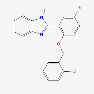 1H-Benzimidazole, 2-[5-bromo-2-[(2-chlorophenyl)methoxy]phenyl]- - 62927-46-2