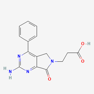 3-(2-Amino-7-oxo-4-phenyl-5,7-dihydro-6h-pyrrolo[3,4-d]pyrimidin-6-yl)propanoic acid - 76628-75-6