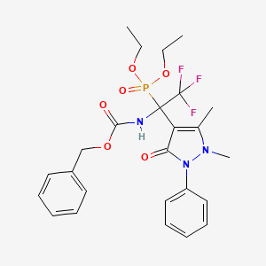 Benzyl N-[1-diethoxyphosphoryl-1-(1,5-dimethyl-3-oxo-2-phenyl-pyrazol-4-yl)-2,2,2-trifluoro-ethyl]carbamate - 
