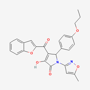 (4E)-4-[1-benzofuran-2-yl(hydroxy)methylidene]-1-(5-methyl-1,2-oxazol-3-yl)-5-(4-propoxyphenyl)pyrrolidine-2,3-dione - 