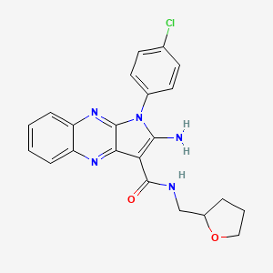 2-amino-1-(4-chlorophenyl)-N-(tetrahydrofuran-2-ylmethyl)-1H-pyrrolo[2,3-b]quinoxaline-3-carboxamide - 