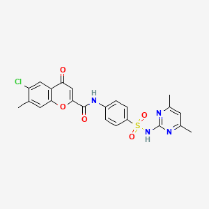 6-chloro-N-{4-[(4,6-dimethylpyrimidin-2-yl)sulfamoyl]phenyl}-7-methyl-4-oxo-4H-chromene-2-carboxamide - 