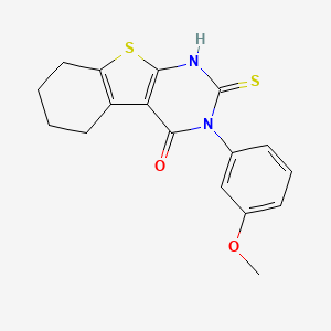 4-(3-Methoxyphenyl)-5-sulfanyl-8-thia-4,6-diazatricyclo[7.4.0.0,2,7]trideca-1(9),2(7),5-trien-3-one - 380437-04-7