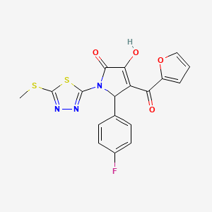 5-(4-fluorophenyl)-4-(furan-2-ylcarbonyl)-3-hydroxy-1-[5-(methylsulfanyl)-1,3,4-thiadiazol-2-yl]-1,5-dihydro-2H-pyrrol-2-one - 