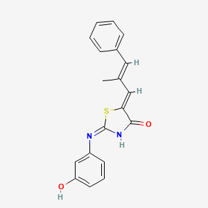 (5Z)-2-[(3-hydroxyphenyl)amino]-5-[(2E)-2-methyl-3-phenylprop-2-en-1-ylidene]-1,3-thiazol-4(5H)-one - 