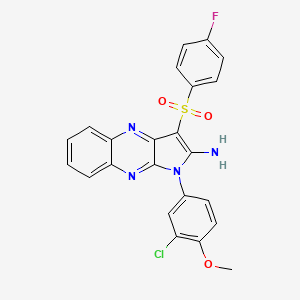 1-(3-chloro-4-methoxyphenyl)-3-((4-fluorophenyl)sulfonyl)-1H-pyrrolo[2,3-b]quinoxalin-2-amine - 