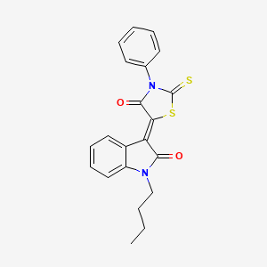 (3Z)-1-butyl-3-(4-oxo-3-phenyl-2-thioxo-1,3-thiazolidin-5-ylidene)-1,3-dihydro-2H-indol-2-one - 
