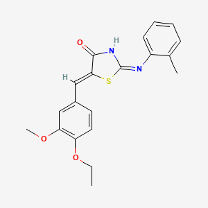 (2E,5Z)-5-(4-ethoxy-3-methoxybenzylidene)-2-[(2-methylphenyl)imino]-1,3-thiazolidin-4-one - 