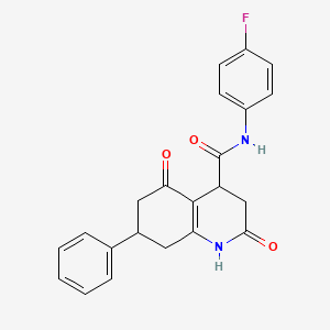 N-(4-fluorophenyl)-2-hydroxy-5-oxo-7-phenyl-3,4,5,6,7,8-hexahydroquinoline-4-carboxamide - 