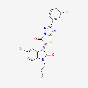(3Z)-5-bromo-1-butyl-3-[2-(3-chlorophenyl)-6-oxo[1,3]thiazolo[3,2-b][1,2,4]triazol-5(6H)-ylidene]-1,3-dihydro-2H-indol-2-one - 