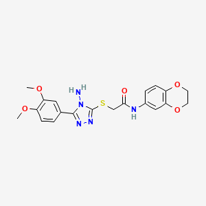 2-[4-Amino-5-(3,4-dimethoxy-phenyl)-4H-[1,2,4]triazol-3-ylsulfanyl]-N-(2,3-dihydro-benzo[1,4]dioxin-6-yl)-acetamide - 