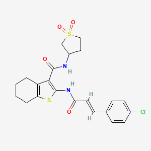 2-{[(2E)-3-(4-chlorophenyl)prop-2-enoyl]amino}-N-(1,1-dioxidotetrahydrothiophen-3-yl)-4,5,6,7-tetrahydro-1-benzothiophene-3-carboxamide - 
