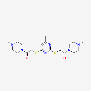 2,2'-((6-Methylpyrimidine-2,4-diyl)bis(sulfanediyl))bis(1-(4-methylpiperazin-1-yl)ethanone) - 
