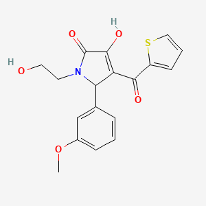 3-hydroxy-1-(2-hydroxyethyl)-5-(3-methoxyphenyl)-4-(thiophen-2-ylcarbonyl)-1,5-dihydro-2H-pyrrol-2-one - 
