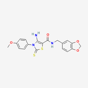 4-amino-N-(1,3-benzodioxol-5-ylmethyl)-3-(4-methoxyphenyl)-2-thioxo-2,3-dihydro-1,3-thiazole-5-carboxamide - 