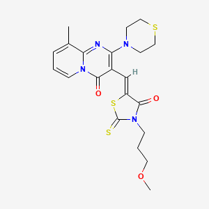 3-{(Z)-[3-(3-methoxypropyl)-4-oxo-2-thioxo-1,3-thiazolidin-5-ylidene]methyl}-9-methyl-2-(thiomorpholin-4-yl)-4H-pyrido[1,2-a]pyrimidin-4-one - 