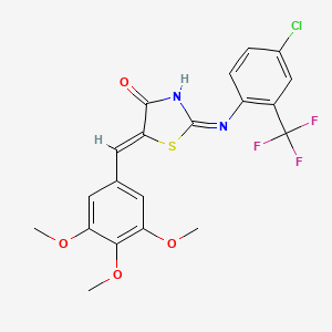 (5Z)-2-{[4-chloro-2-(trifluoromethyl)phenyl]amino}-5-(3,4,5-trimethoxybenzylidene)-1,3-thiazol-4(5H)-one - 