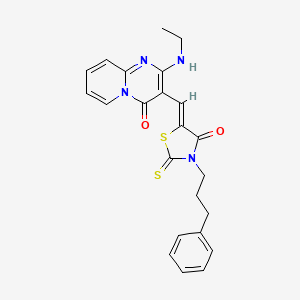 2-(ethylamino)-3-{(Z)-[4-oxo-3-(3-phenylpropyl)-2-thioxo-1,3-thiazolidin-5-ylidene]methyl}-4H-pyrido[1,2-a]pyrimidin-4-one - 