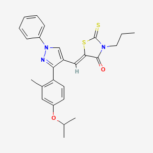 (5Z)-5-({3-[2-methyl-4-(propan-2-yloxy)phenyl]-1-phenyl-1H-pyrazol-4-yl}methylidene)-3-propyl-2-thioxo-1,3-thiazolidin-4-one - 