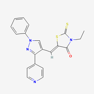 4-Thiazolidinone, 3-ethyl-5-[[1-phenyl-3-(4-pyridinyl)-1H-pyrazol-4-yl]methylene]-2-thioxo-, (5Z)- - 957043-30-0