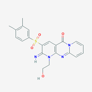 3-[(3,4-Dimethylphenyl)sulfonyl]-1-(2-hydroxyethyl)-2-imino-1,6-dihydropyridin o[1,2-a]pyridino[2,3-d]pyrimidin-5-one - 