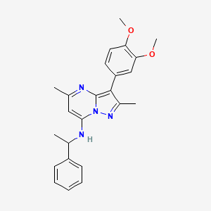 3-(3,4-dimethoxyphenyl)-2,5-dimethyl-N-(1-phenylethyl)pyrazolo[1,5-a]pyrimidin-7-amine - 