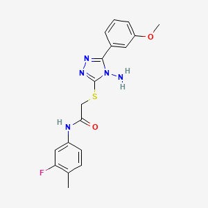 2-{[4-amino-5-(3-methoxyphenyl)-4H-1,2,4-triazol-3-yl]sulfanyl}-N-(3-fluoro-4-methylphenyl)acetamide - 