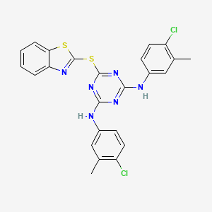 6-(1,3-benzothiazol-2-ylsulfanyl)-N,N'-bis(4-chloro-3-methylphenyl)-1,3,5-triazine-2,4-diamine - 