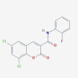 6,8-dichloro-N-(2-fluorophenyl)-2-oxo-2H-chromene-3-carboxamide - 