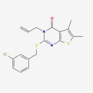 2-[(3-chlorobenzyl)sulfanyl]-5,6-dimethyl-3-(prop-2-en-1-yl)thieno[2,3-d]pyrimidin-4(3H)-one - 