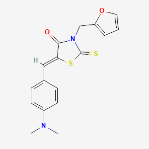 (5Z)-5-[4-(dimethylamino)benzylidene]-3-(furan-2-ylmethyl)-2-thioxo-1,3-thiazolidin-4-one - 13788-26-6