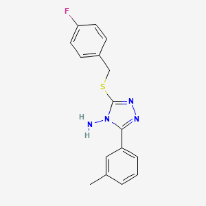 3-[(4-Fluorophenyl)methylthio]-5-(3-methylphenyl)-1,2,4-triazole-4-ylamine - 