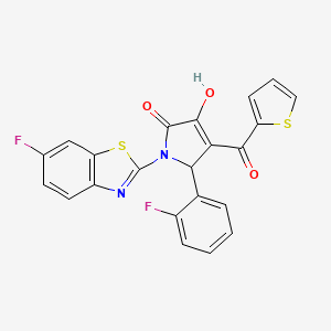 (4E)-1-(6-fluoro-1,3-benzothiazol-2-yl)-5-(2-fluorophenyl)-4-[hydroxy(thiophen-2-yl)methylidene]pyrrolidine-2,3-dione - 