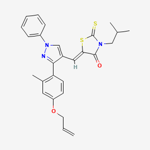 (5Z)-5-({3-[2-methyl-4-(prop-2-en-1-yloxy)phenyl]-1-phenyl-1H-pyrazol-4-yl}methylidene)-3-(2-methylpropyl)-2-thioxo-1,3-thiazolidin-4-one - 