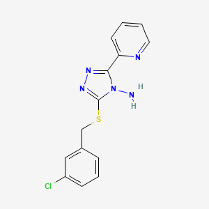 3-[(3-Chlorophenyl)methylthio]-5-(2-pyridyl)-1,2,4-triazole-4-ylamine - 