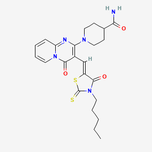 1-{4-oxo-3-[(Z)-(4-oxo-3-pentyl-2-thioxo-1,3-thiazolidin-5-ylidene)methyl]-4H-pyrido[1,2-a]pyrimidin-2-yl}piperidine-4-carboxamide - 