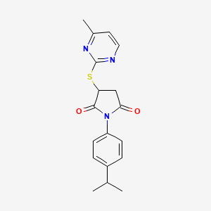 3-[(4-Methylpyrimidin-2-yl)sulfanyl]-1-[4-(propan-2-yl)phenyl]pyrrolidine-2,5-dione - 