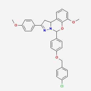 5-{4-[(4-Chlorobenzyl)oxy]phenyl}-7-methoxy-2-(4-methoxyphenyl)-1,10b-dihydropyrazolo[1,5-c][1,3]benzoxazine - 