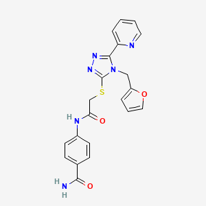 4-[({[4-(furan-2-ylmethyl)-5-(pyridin-2-yl)-4H-1,2,4-triazol-3-yl]sulfanyl}acetyl)amino]benzamide - 