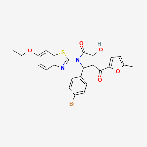 (4E)-5-(4-bromophenyl)-1-(6-ethoxy-1,3-benzothiazol-2-yl)-4-[hydroxy(5-methylfuran-2-yl)methylidene]pyrrolidine-2,3-dione - 