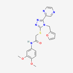 N-(3,4-dimethoxyphenyl)-2-{[4-(furan-2-ylmethyl)-5-(pyrazin-2-yl)-4H-1,2,4-triazol-3-yl]sulfanyl}acetamide - 
