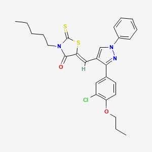 (5Z)-5-{[3-(3-chloro-4-propoxyphenyl)-1-phenyl-1H-pyrazol-4-yl]methylidene}-3-pentyl-2-thioxo-1,3-thiazolidin-4-one - 