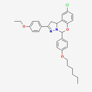 9-Chloro-2-(4-ethoxyphenyl)-5-[4-(hexyloxy)phenyl]-1,10b-dihydropyrazolo[1,5-c][1,3]benzoxazine - 