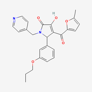 3-hydroxy-4-(5-methylfuran-2-carbonyl)-5-(3-propoxyphenyl)-1-[(pyridin-4-yl)methyl]-2,5-dihydro-1H-pyrrol-2-one - 