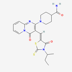 1-(3-{(Z)-[3-(butan-2-yl)-4-oxo-2-thioxo-1,3-thiazolidin-5-ylidene]methyl}-4-oxo-4H-pyrido[1,2-a]pyrimidin-2-yl)piperidine-4-carboxamide - 