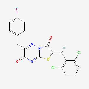 (2Z)-2-(2,6-dichlorobenzylidene)-6-(4-fluorobenzyl)-7H-[1,3]thiazolo[3,2-b][1,2,4]triazine-3,7(2H)-dione - 