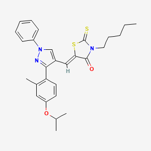 (5Z)-5-({3-[2-methyl-4-(propan-2-yloxy)phenyl]-1-phenyl-1H-pyrazol-4-yl}methylidene)-3-pentyl-2-thioxo-1,3-thiazolidin-4-one - 